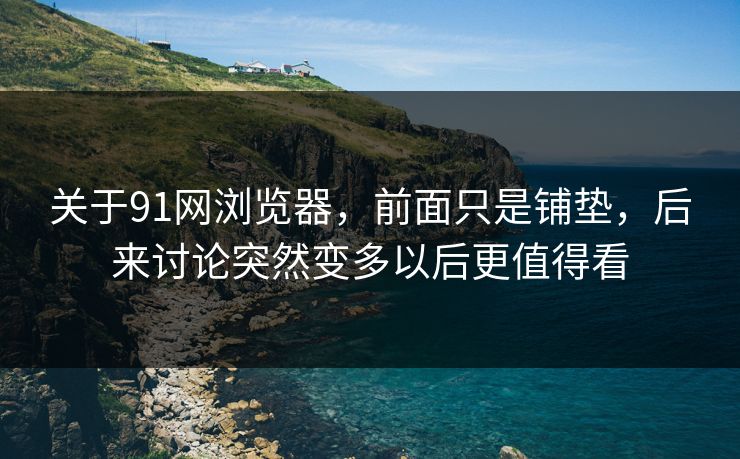 关于91网浏览器，前面只是铺垫，后来讨论突然变多以后更值得看