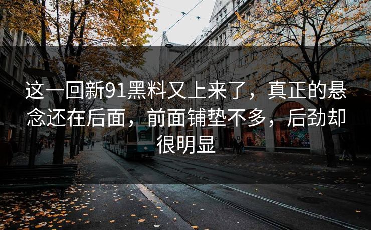 这一回新91黑料又上来了，真正的悬念还在后面，前面铺垫不多，后劲却很明显