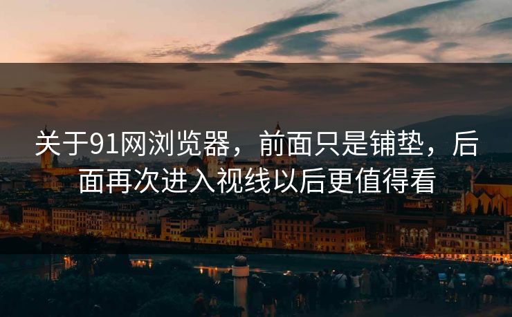 关于91网浏览器，前面只是铺垫，后面再次进入视线以后更值得看